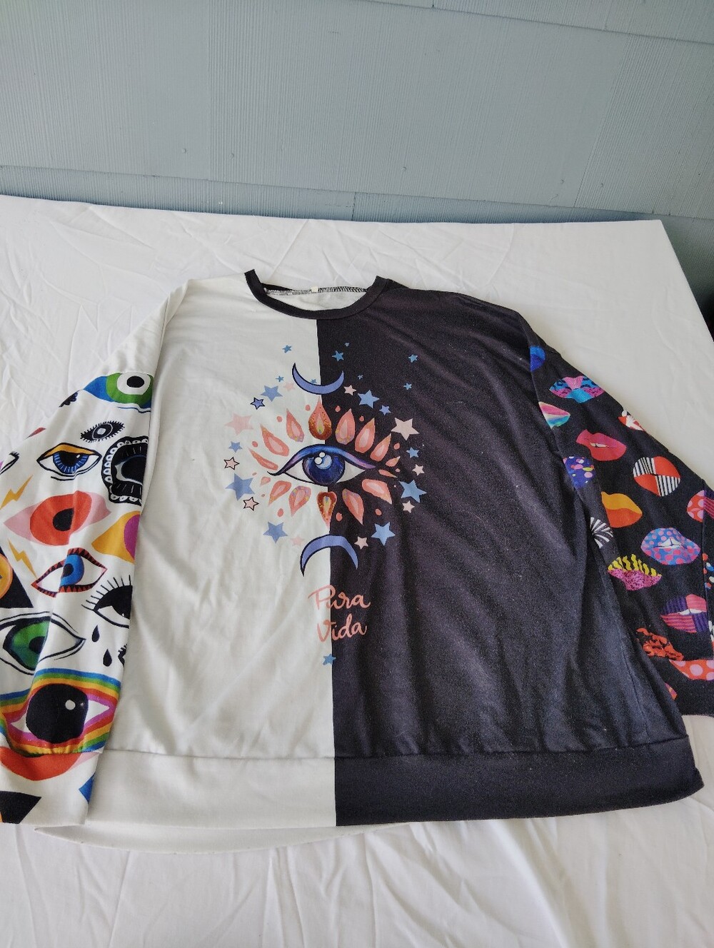 Pura Vida Women's Plus Eyes All Over Print Psychedelic Festival 3x